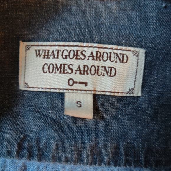 What Goes Around Comes Around chambray men's button down shirt. Small. - Picture 5 of 7